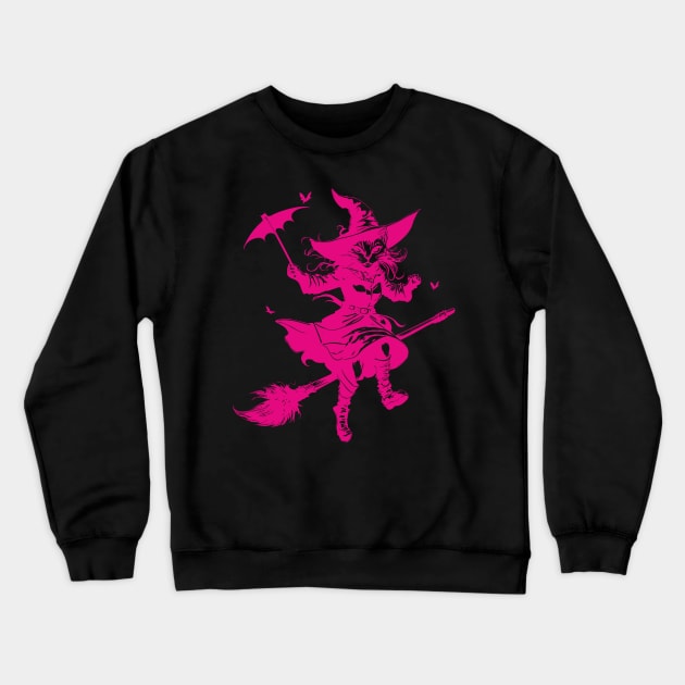 Witch cat Crewneck Sweatshirt by aceofspace